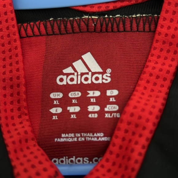 Adidas Red and Black Jersey Iconic Team Stripes AC Milan - Picture 3 of 5